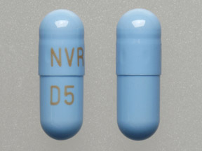 Pill NVR D5 Blue Capsule/Oblong is Focalin XR