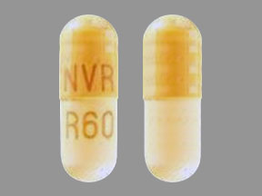 Pill NVR R60 Brown & Yellow Capsule/Oblong is Ritalin LA