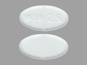 Pill VASO 2.5 White Elliptical/Oval is Vasotec