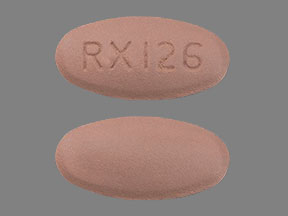 Pill RX126 Brown Elliptical/Oval is Valsartan