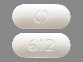 Pill 612 O White Capsule/Oblong is Methocarbamol