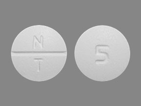 Pill N T 5 White Round is Trihexyphenidyl Hydrochloride