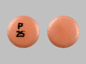 Pill P 25 Brown Round is Diclofenac Sodium Delayed Release