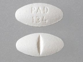 Pill PAD 134 White Oval is Hydrochlorothiazide and Moexipril Hydrochloride