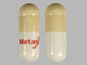 Pill Metanx White & Yellow Capsule/Oblong is Metanx