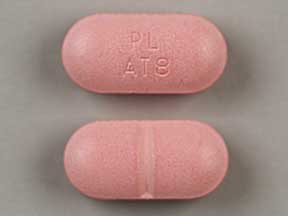 Pill PL AT8 Pink Oval is Amoxicillin