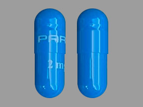 Pill 2 mg PAR Blue Capsule/Oblong is Tizanidine Hydrochloride