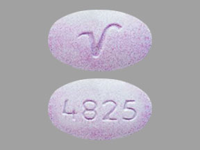 Pill V 4825 Pink Elliptical/Oval is Acetaminophen and Oxycodone Hydrochloride