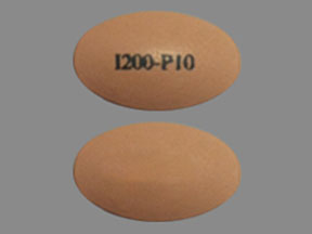 Pill 1200-P10 Brown Elliptical/Oval is Advil Congestion Relief
