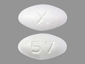 Pill X 57 White Oval is Raloxifene Hydrochloride