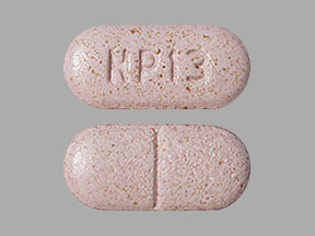 Pill NP 13 Pink Capsule/Oblong is QuilliChew ER