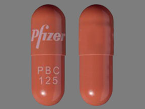 Pill Pfizer PBC 125 Tan Capsule/Oblong is Ibrance