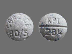 Pill Imprint CORZIDE 80/5 KPI 284 (Corzide 80/5 80 mg / 5 mg)