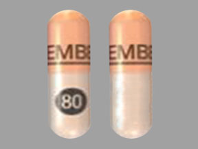 Pill EMBEDA 80 Peach Capsule-shape is Embeda