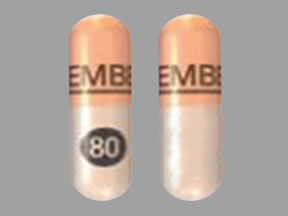 Pill EMBEDA 80 Peach Capsule/Oblong is Embeda