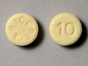 Pill 10 ARICEPT Yellow Round is Aricept ODT