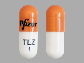 Pill Pfizer TLZ 1 Red & White Capsule/Oblong is Talzenna