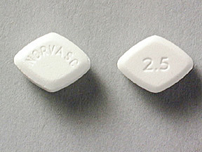 Pill NORVASC 2.5 White Four-sided is Amlodipine Besylate