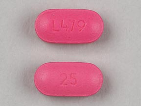 Pill 25 L479 Pink Oval is Diphenhydramine Hydrochloride