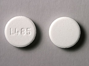 Pill L485 White Round is Calcium Carbonate (Chewable)