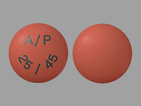 Pill A/P 25/45 Red Round is Alogliptin Benzoate and Pioglitazone Hydrochloride