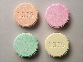 Pill L595  Round is Calcium Carbonate (Chewable)