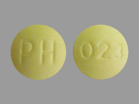 Pill PH 023 Yellow Round is Aspirin Enteric Coated