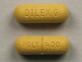 Pill DILEX G POLY 400 Gold Capsule-shape is Dilex-G 400