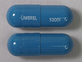 Pill LIMBREL 52001 Blue Capsule/Oblong is Limbrel