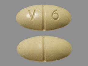 Pill V 6 Brown Elliptical/Oval is Vasculera