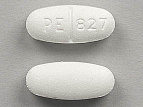 Pill PE 827 is Durabac Forte 500 mg / 50 mg / 500 mg / 20 mg