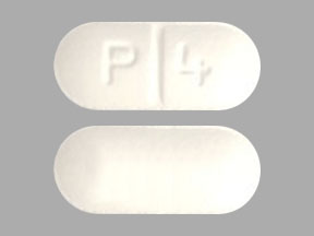 Pill P 4 White Capsule/Oblong is Fluoxetine Hydrochloride