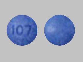 Pill 107 Purple Round is Multivitamin with Fluoride