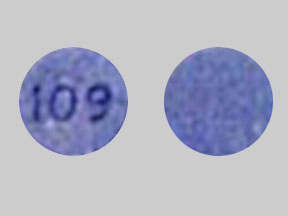 Pill 109 Purple Round is Multivitamin with Fluoride (Chewable)