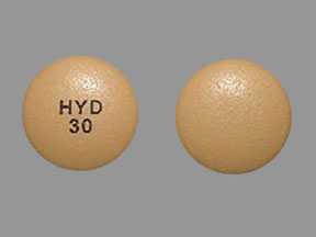 Pill HYD 30 Yellow Round is Hysingla ER