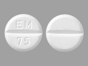 Pill EM 75 White Round is Euthyrox