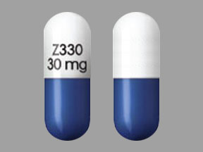 Pill Z330 30 mg Blue & White Capsule/Oblong is Zohydro ER