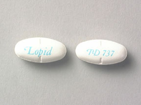 Pill Lopid P-D 737 White Oval is Gemfibrozil