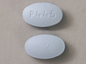 Pill P445 Blue Oval is Naproxen Sodium