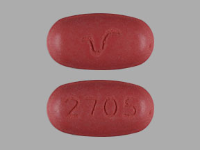 Pill 2705 V Red Oval is Divalproex Sodium Delayed-Release