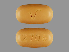 Pill 2706 V Orange Oval is Divalproex Sodium Delayed-Release