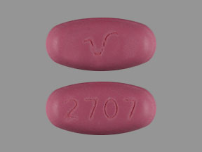 Pill 2707 V Pink Elliptical/Oval is Divalproex Sodium Delayed-Release
