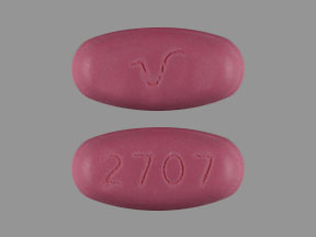 Pill 2707 V Pink Oval is Divalproex Sodium Delayed-Release
