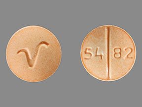 Pill V 54 82 Orange Round is Propranolol Hydrochloride