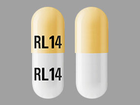 Pill RL14 RL14 Yellow & White Capsule/Oblong is Kapspargo Sprinkle