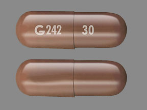 Pill G 242 30 Brown Capsule/Oblong is Absorica