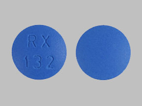 Pill RX 132 Blue Round is Doxycycline Monohydrate