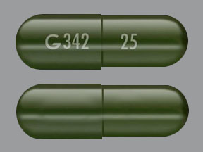 Pill G342 25 Green Capsule/Oblong is Absorica