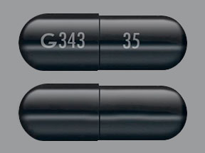 Pill G343 35 Blue Capsule/Oblong is Absorica