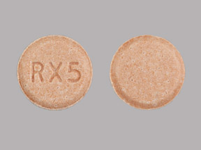 Pill RX 5 Pink Round is Lisinopril